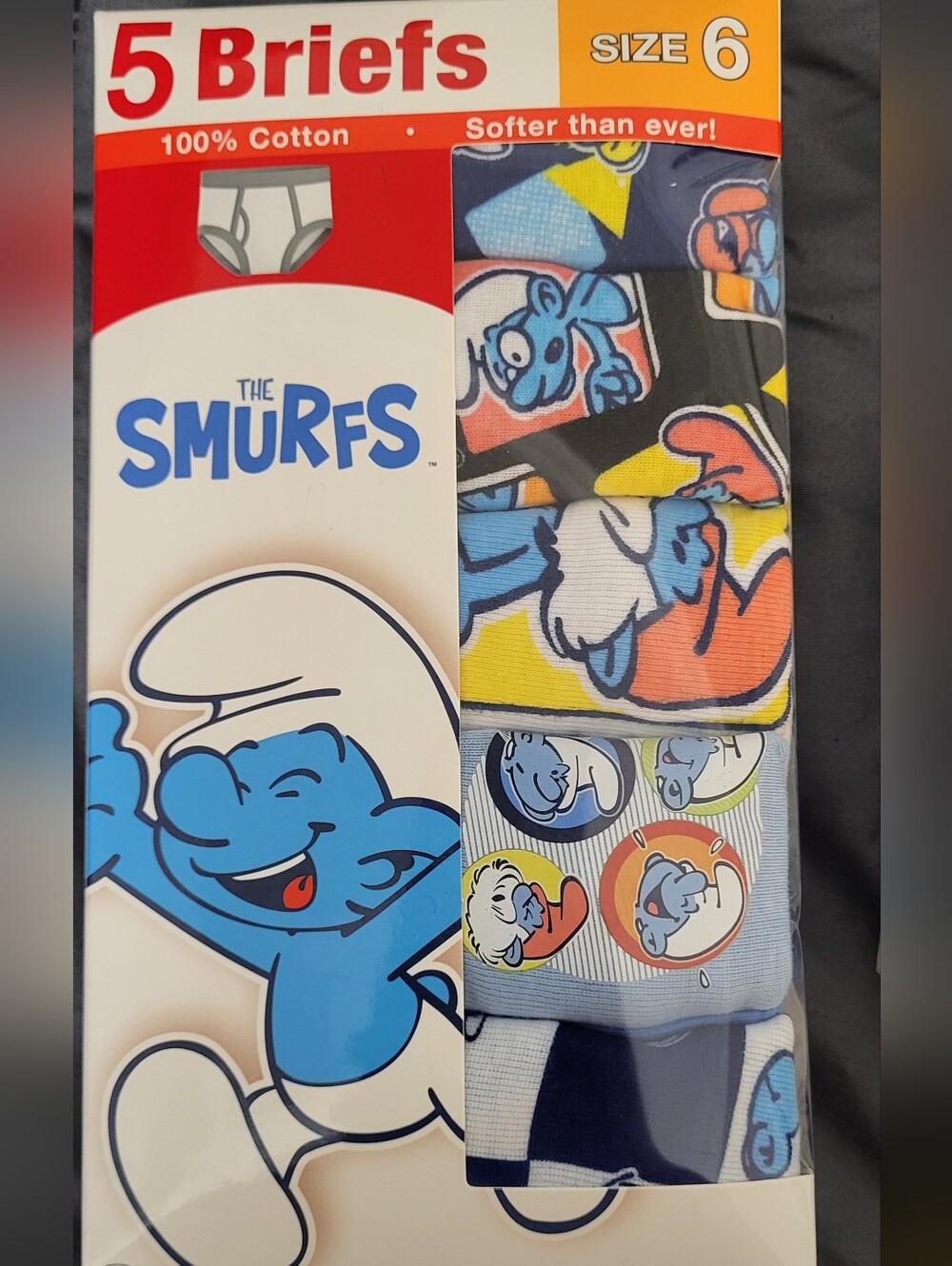 The Smurfs Kids Briefs 5-Pack - Size 6 - Blue Multicolor